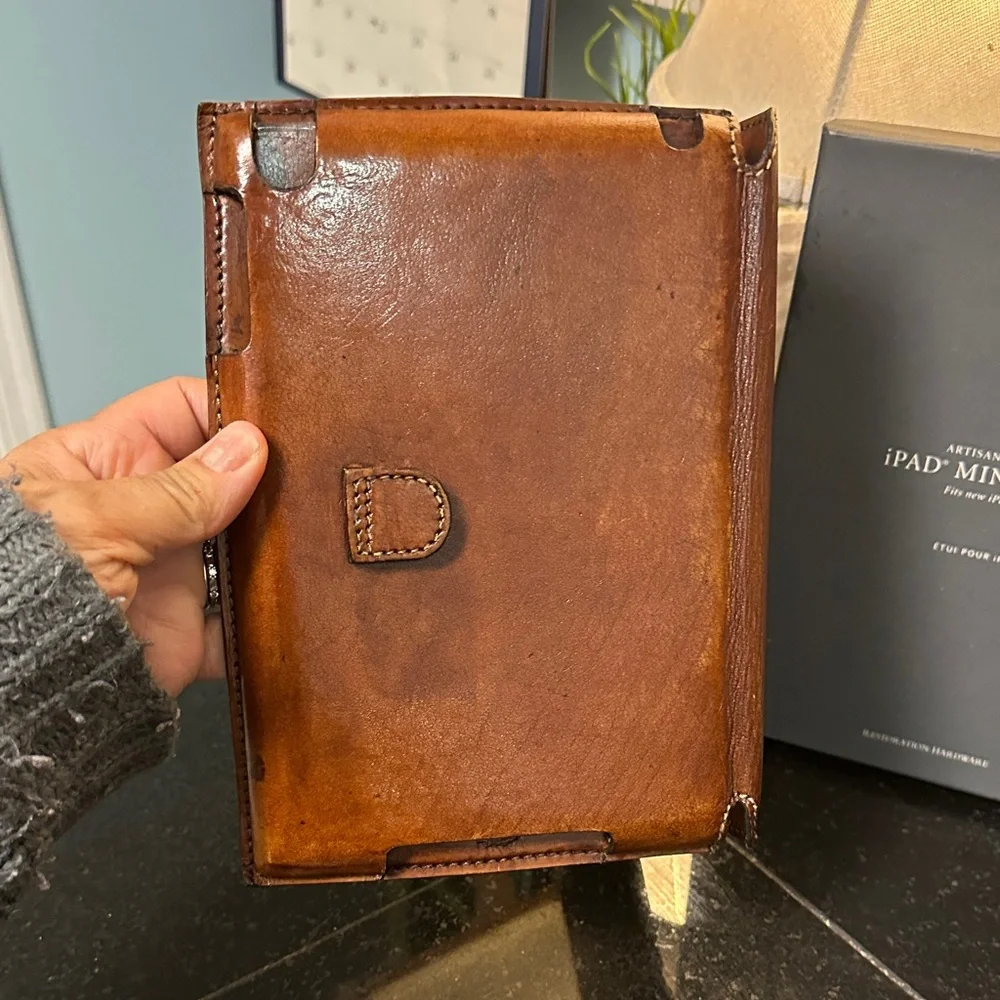 Restoration Hardware Brown Leather iPad Mini Cover